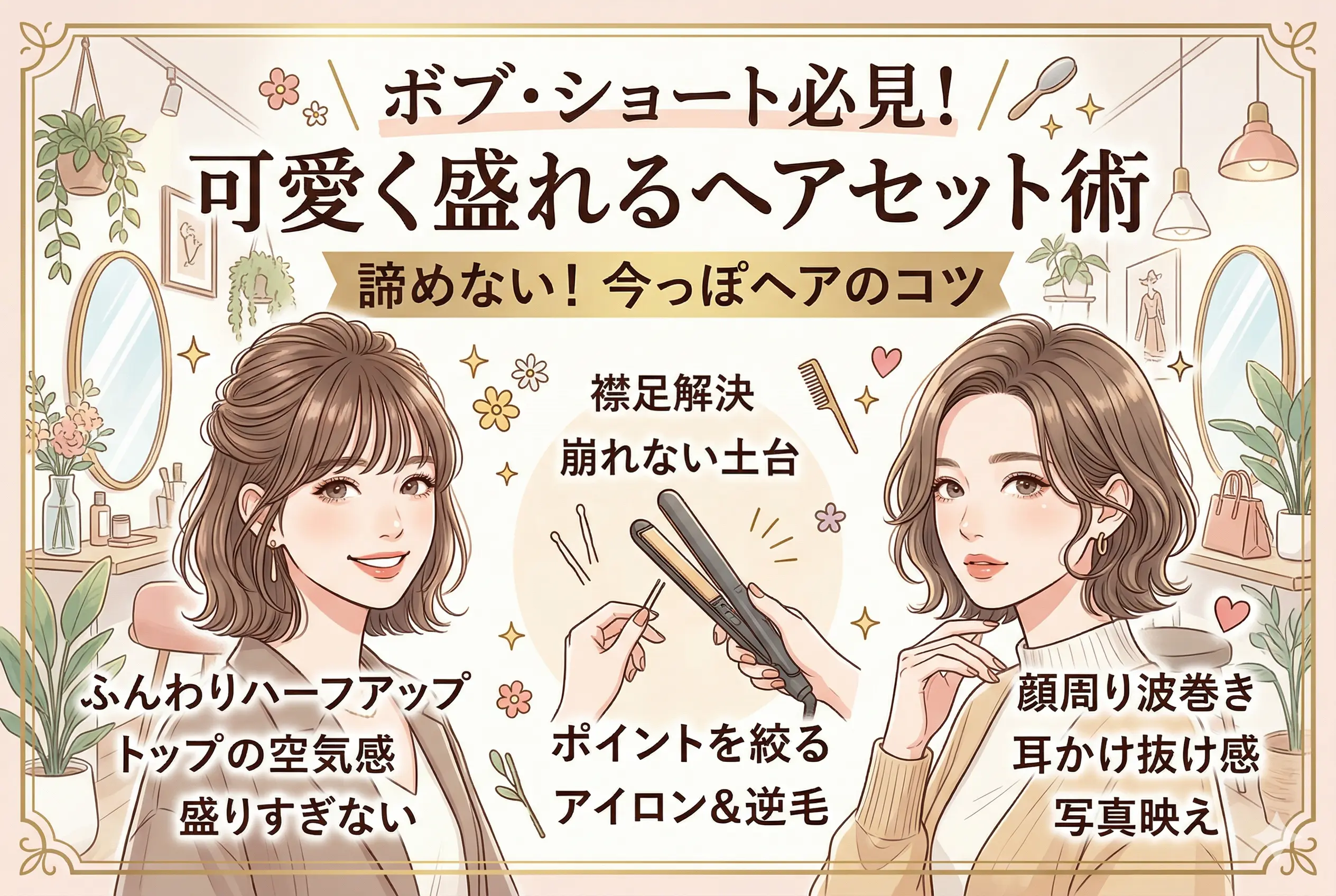 「短いから」って諦めない!ボブ・ショートでも激変する「盛りヘアセット」の秘密