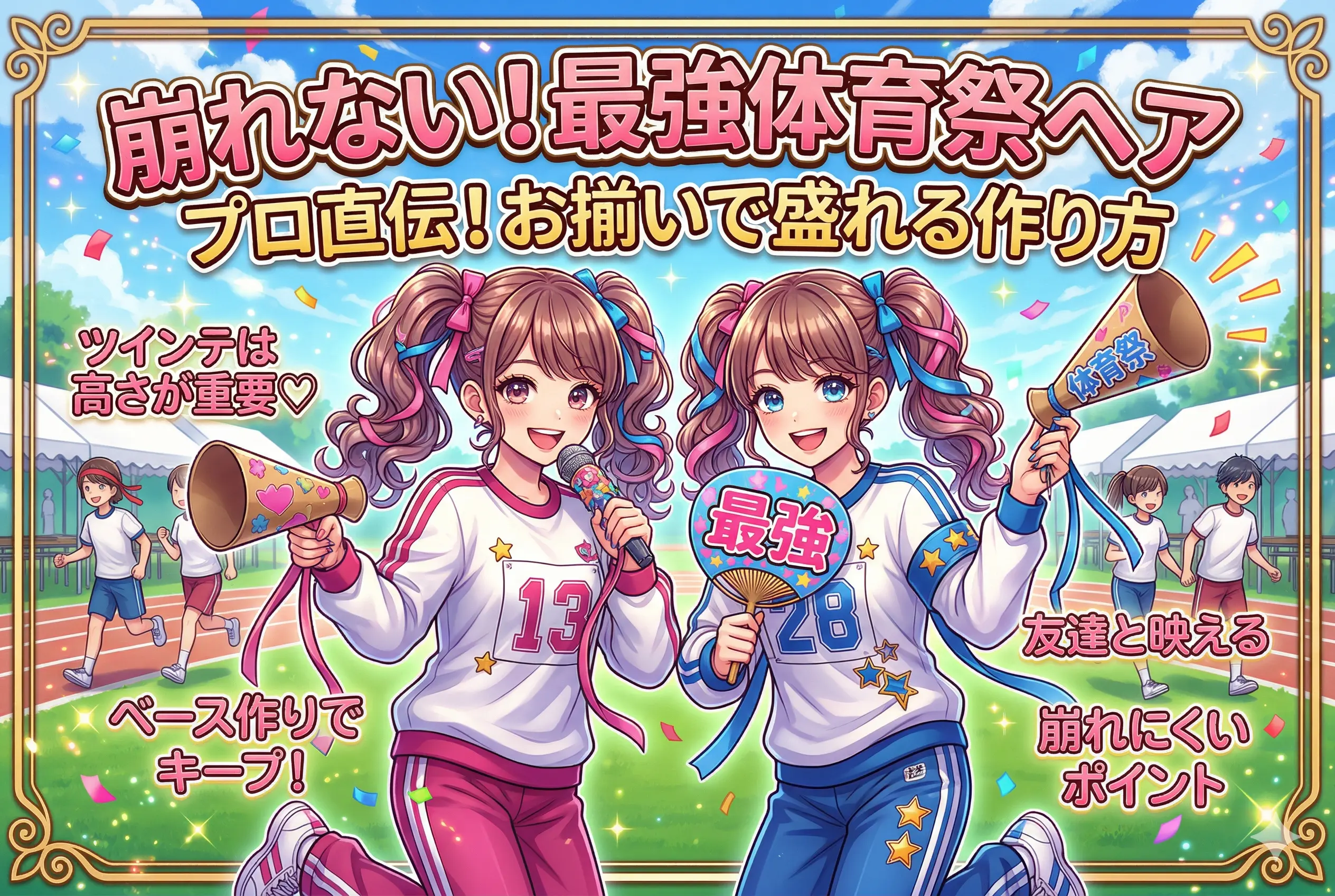 【2026年体育祭】JK必見！メガホン＆うちわに映える崩れにくい「最強お揃いヘア」特集