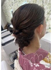 和装×低めタイトシニヨン