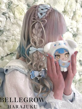 レースアップ髪リボンハートの編みたらし