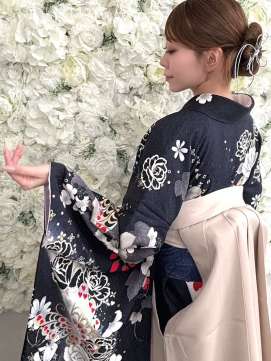 和装ゆるシニヨンアレンジ2