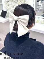 編み込みアップスタイル