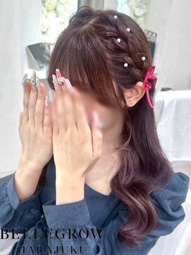 両サイド編みこみヘア