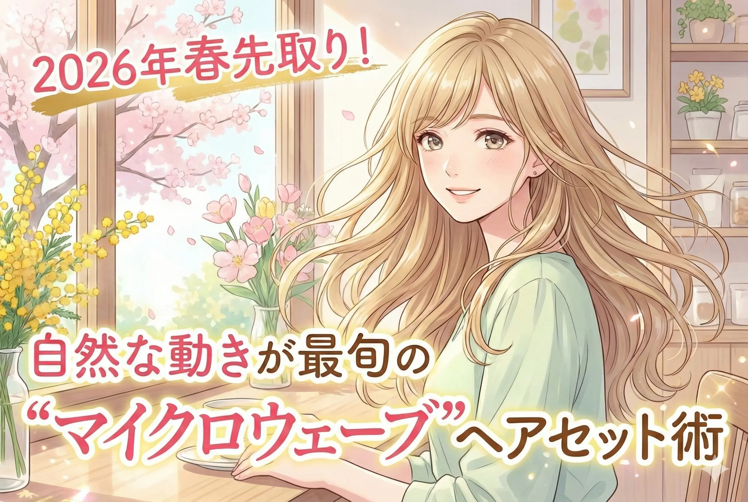 自然な動きが最旬の2026年春先取り! “マイクロウェーブ”ヘアセット術