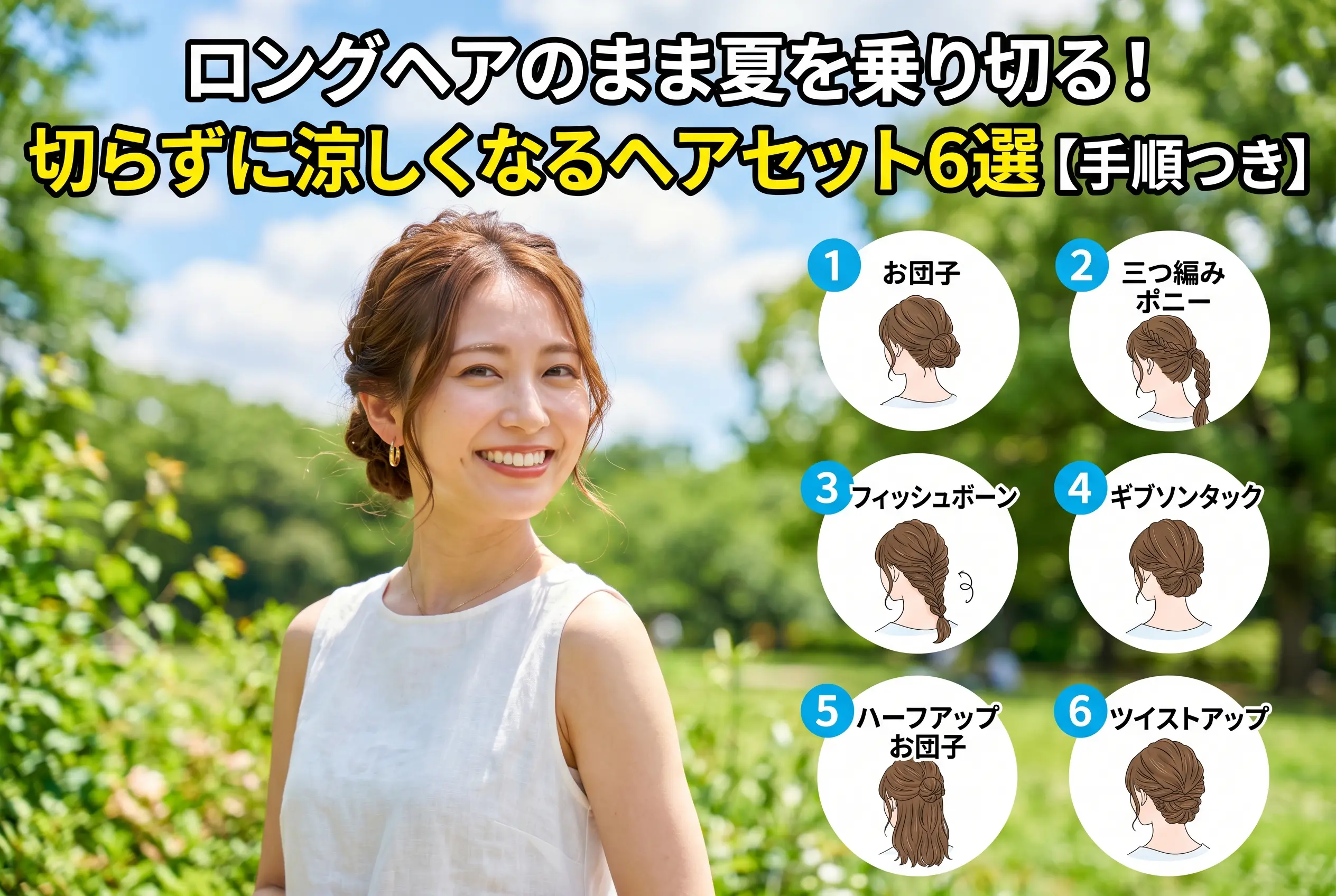 ロングヘアのまま夏を乗り切る！切らずに涼しくなるヘアセット6選【手順つき】