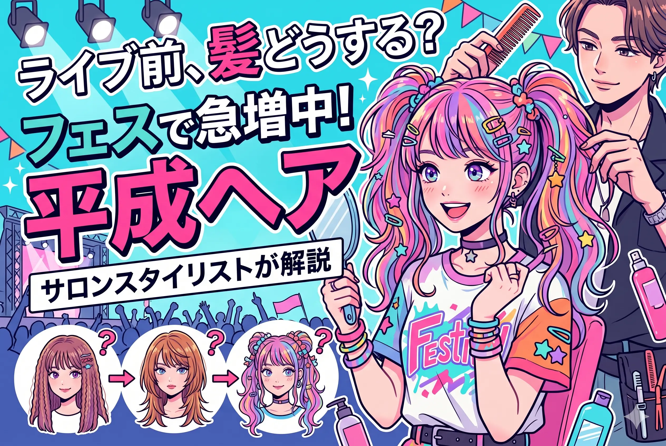 ライブ前、髪どうする？フェスで急増中の“平成ヘア”をサロンスタイリストが解説