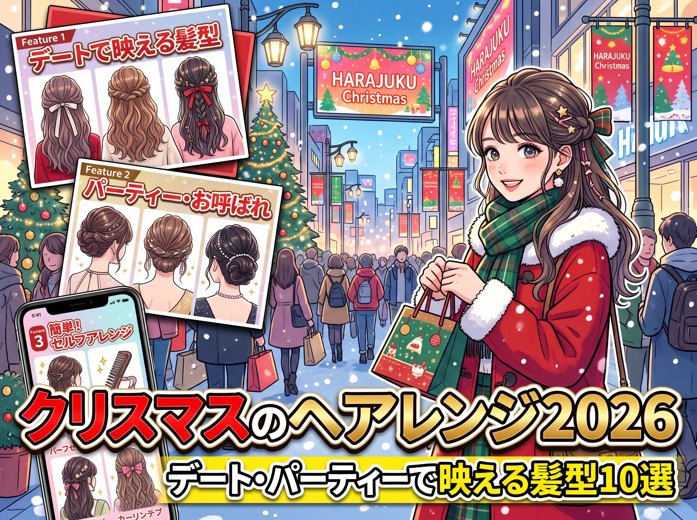 クリスマスのヘアアレンジ2026｜デート・パーティーで映える髪型10選