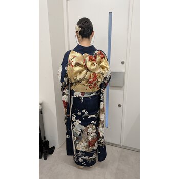 成人式後撮りに♪振袖着付け×上品シニヨンで大人可愛いスタイルに