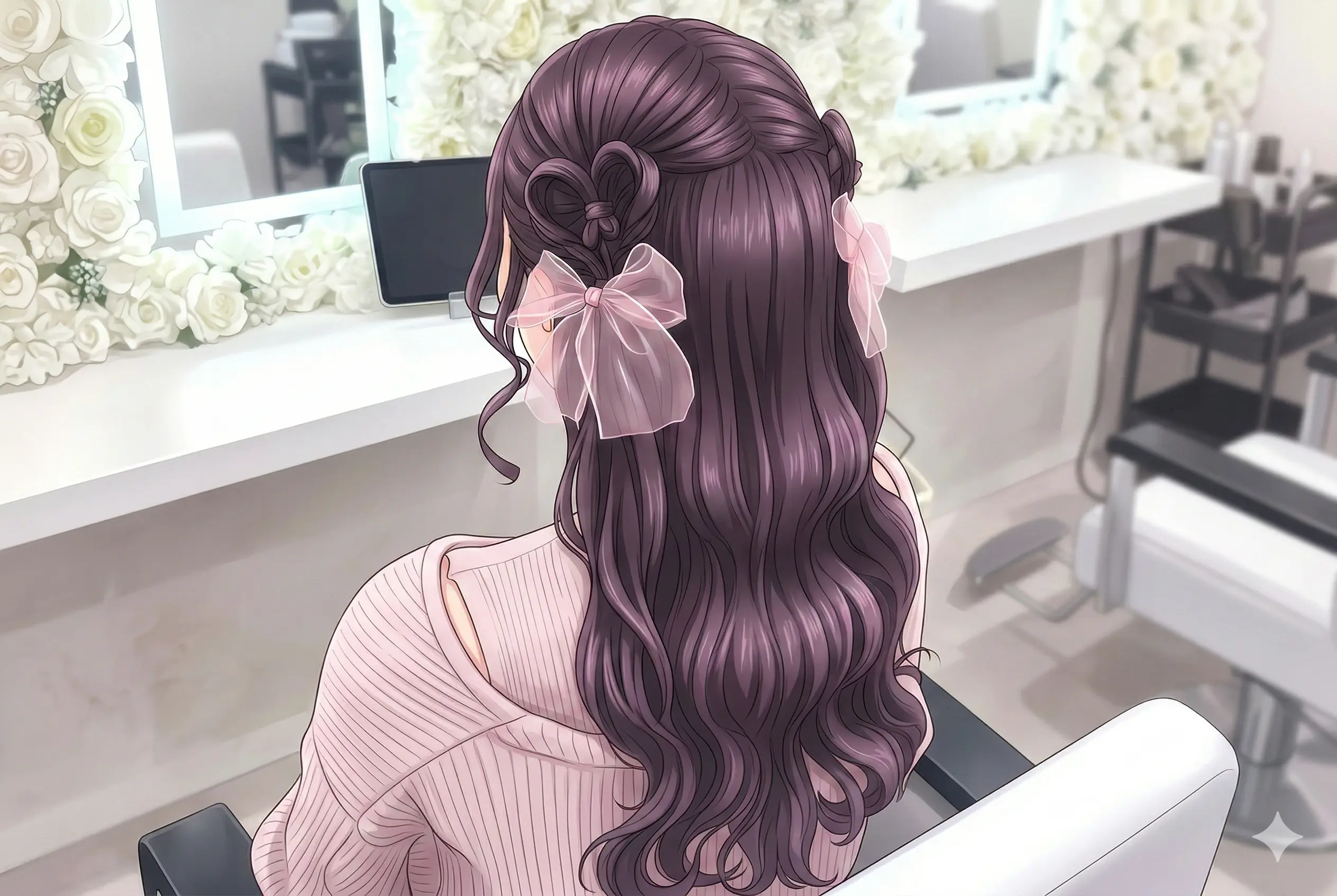 【最新トレンド】ハート編み込み×シアーリボンの極上ハーフアップ！推し活で一番輝くヘアセットの秘密