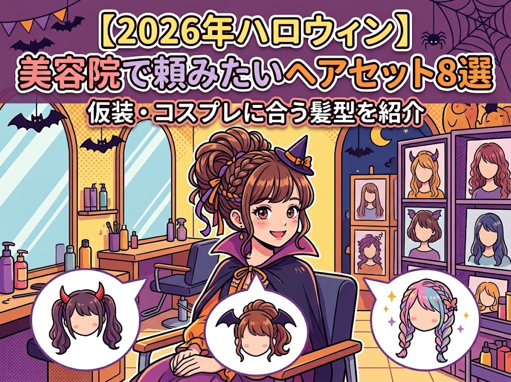【2026年ハロウィン】美容院で頼みたいヘアセット8選|仮装・コスプレに合う髪型