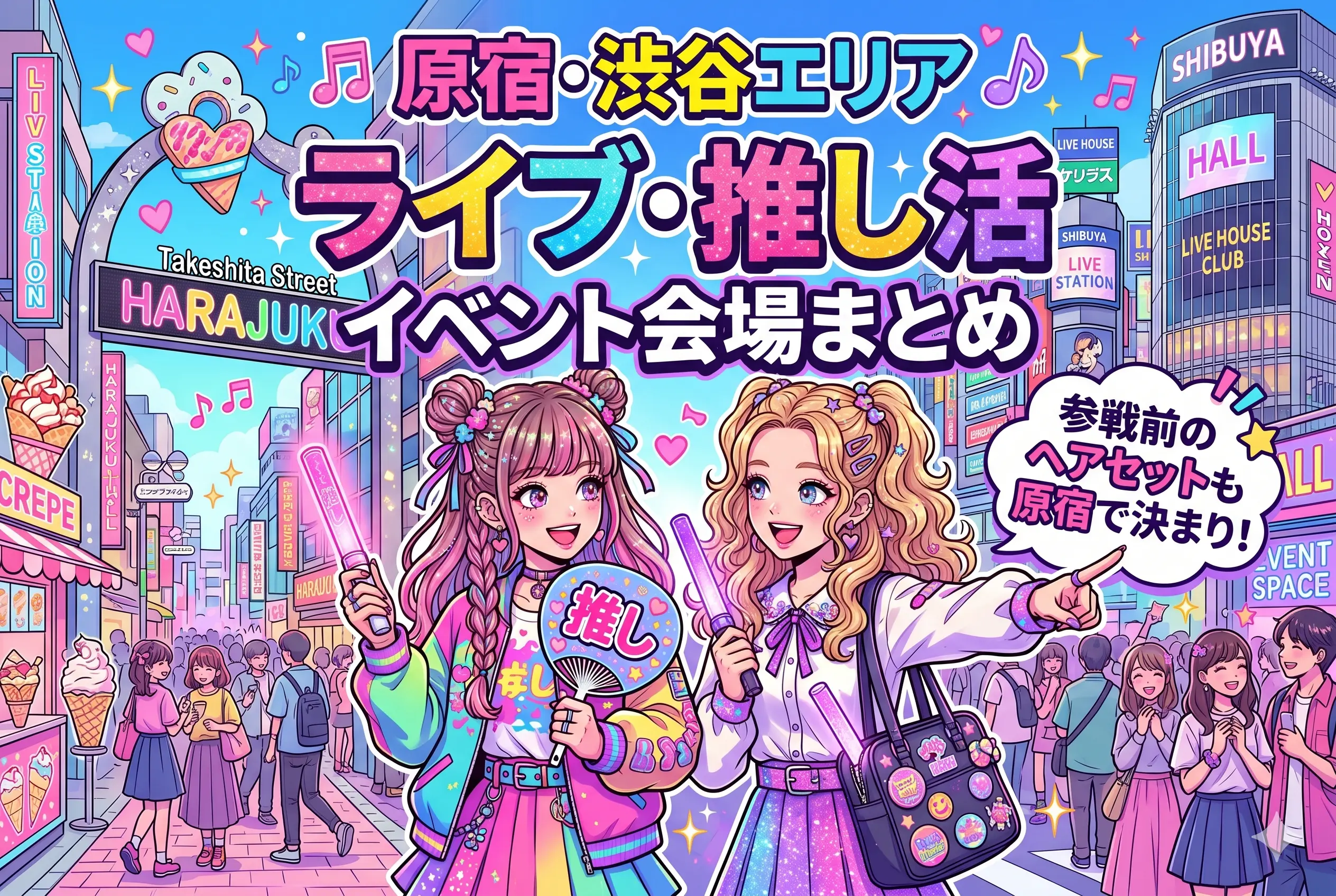 原宿・渋谷エリアのライブ・推し活イベント会場まとめ｜参戦前のヘアセットも原宿で決まり！