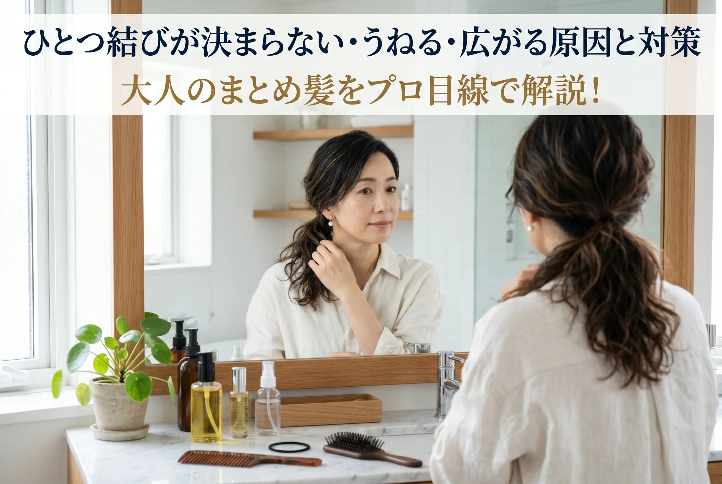 ひとつ結びが決まらない・うねる・広がる原因と対策｜大人のまとめ髪をプロ目線で解説！
