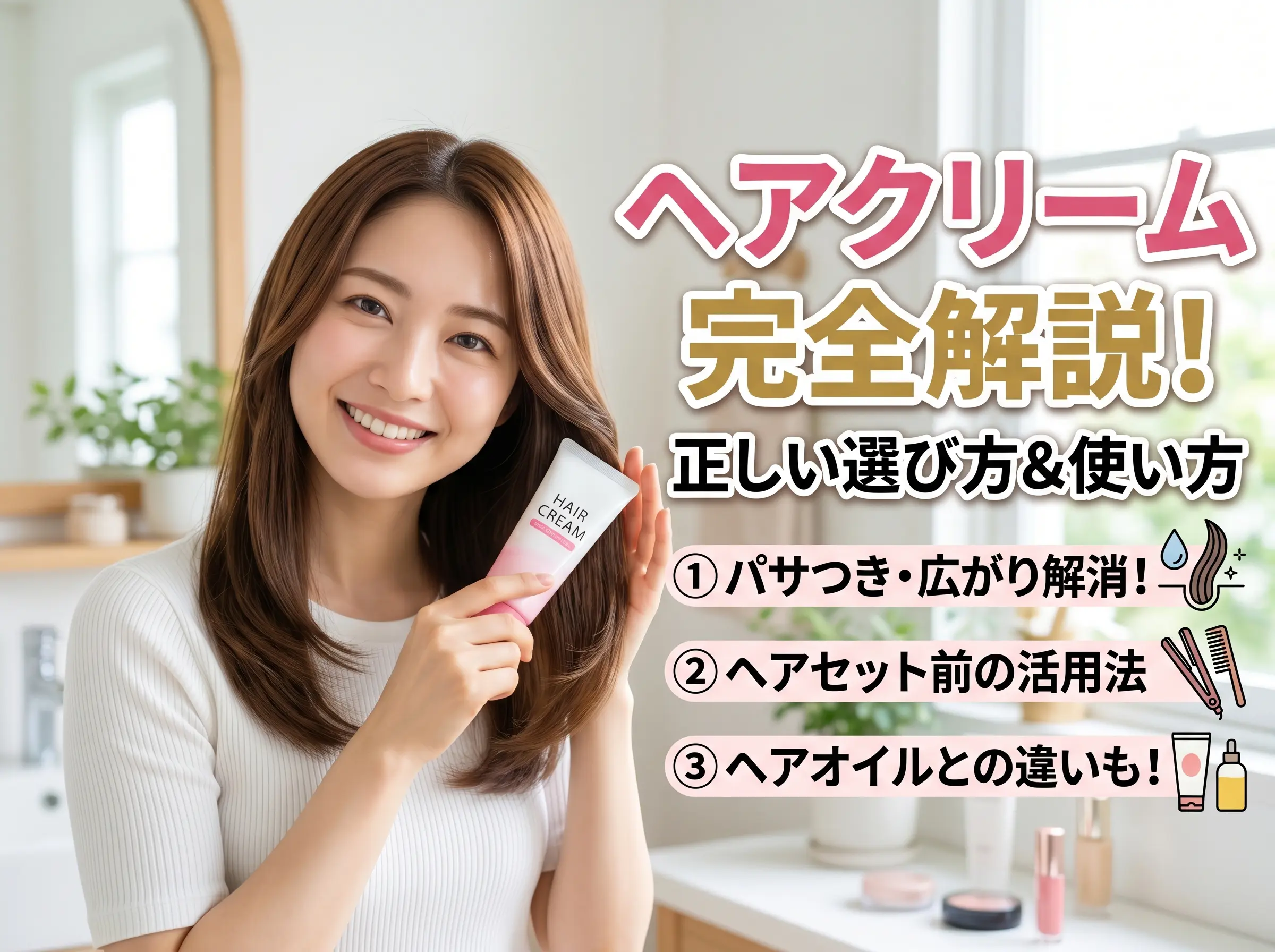 ヘアクリームの正しい選び方と使い方｜ヘアオイルとの違い・パサつき広がり対策・ヘアセット前の活用法