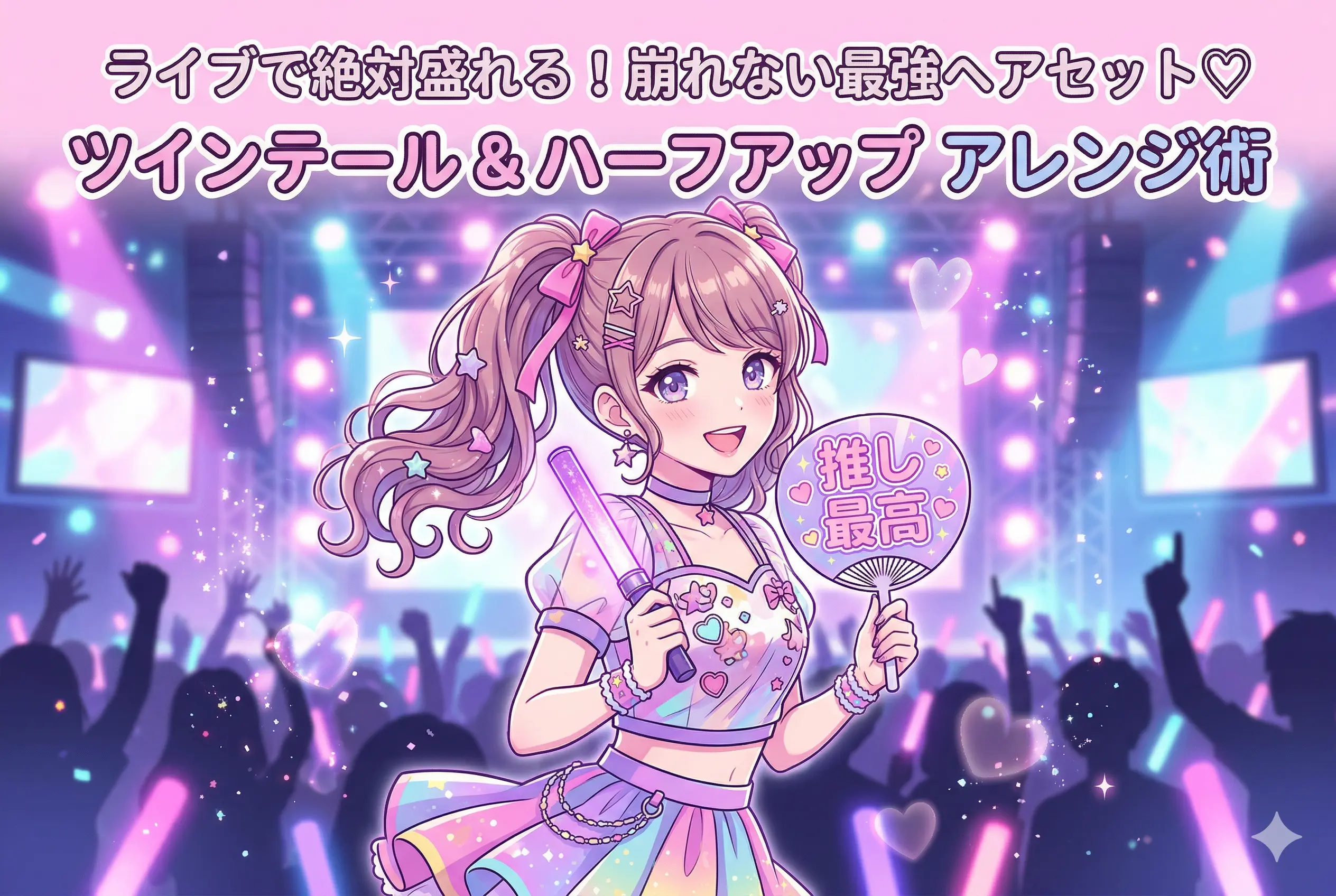 ライブで可愛いヘアセット完全ガイド|崩れない&盛れる最強アレンジ術