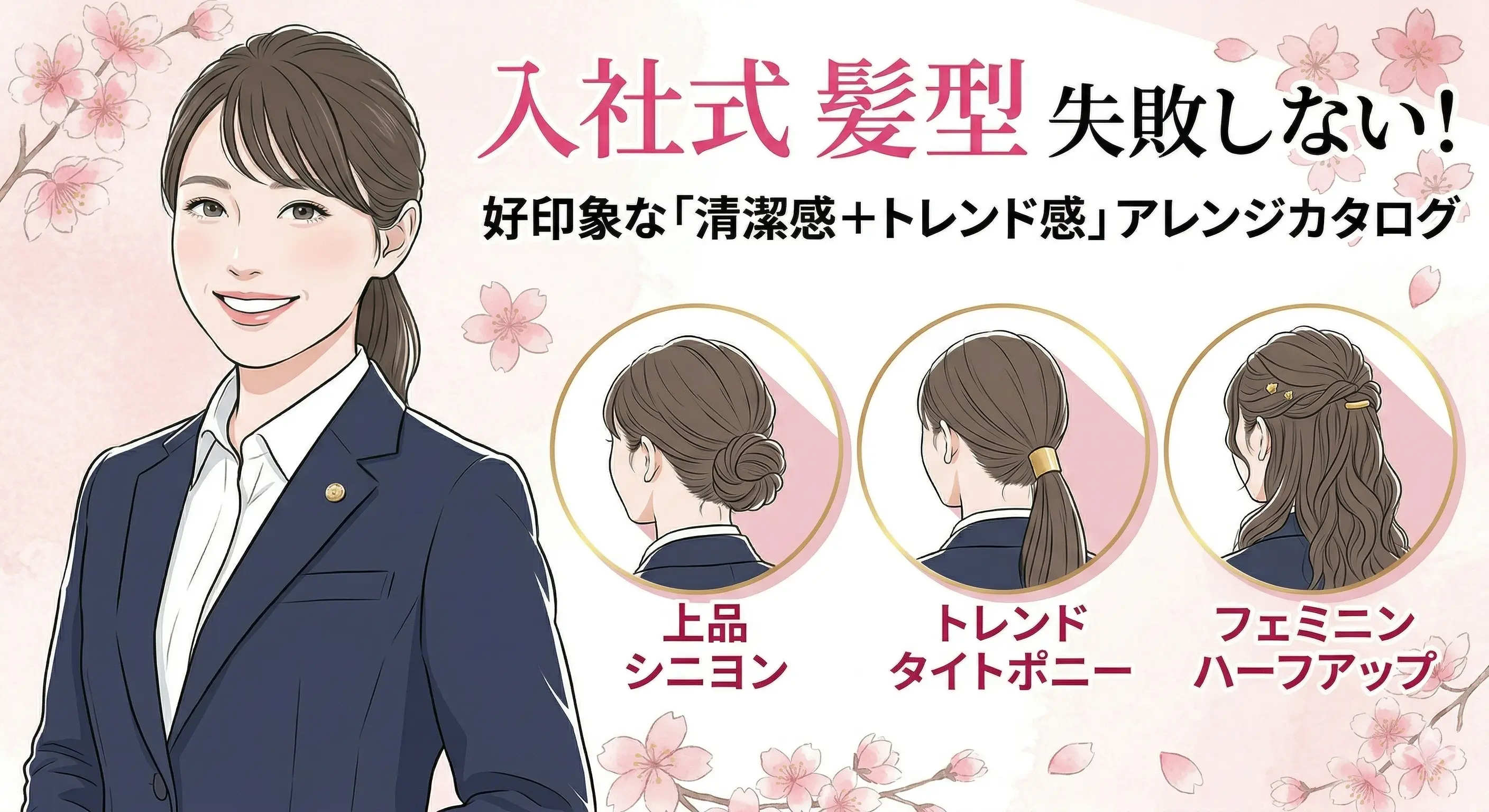 【2026年最新】入社式の髪型マナー&好印象ヘアアレンジ集!NG例も解説