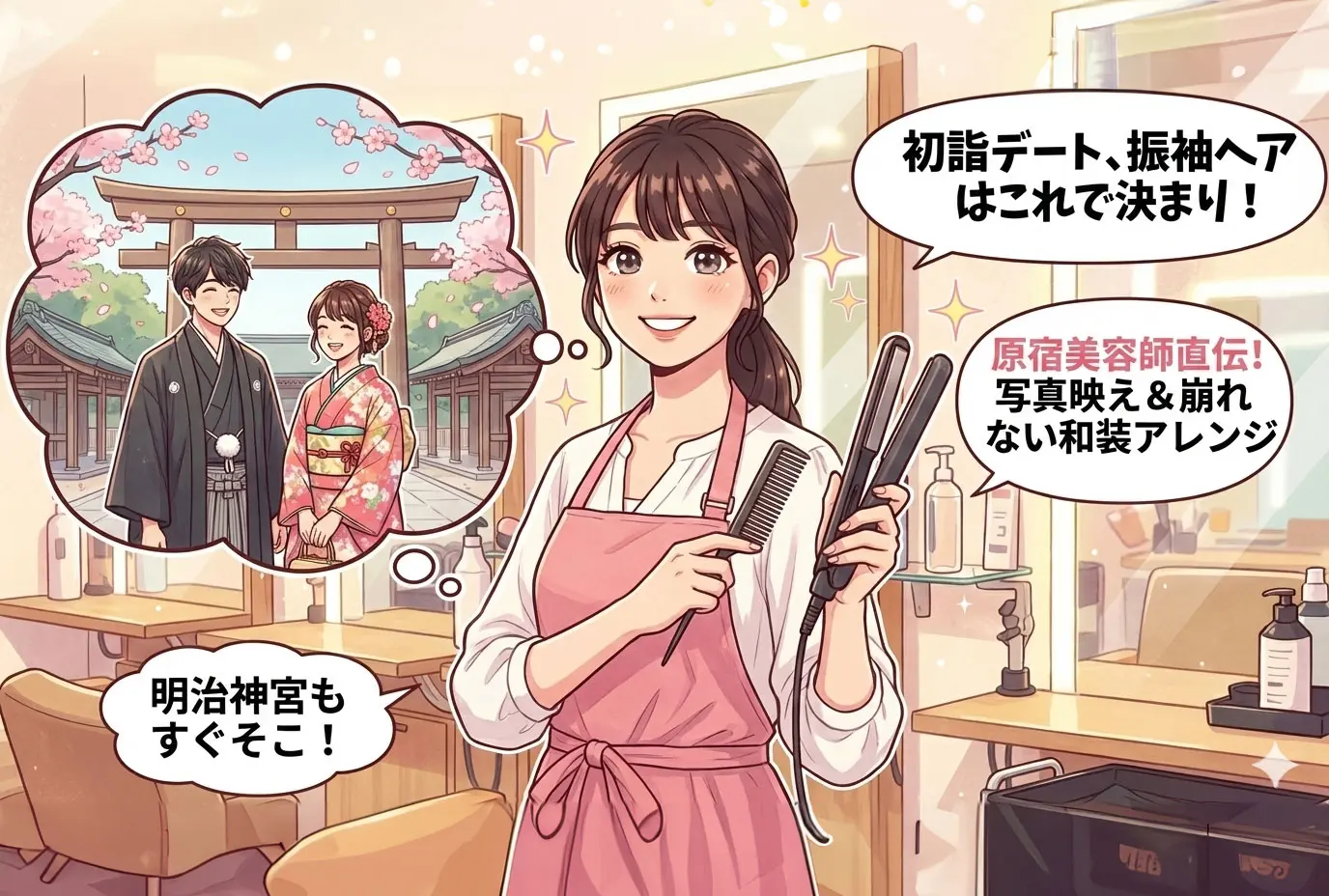 初詣デート、振袖どうする？ヘアアレンジで差がつくって知ってた？