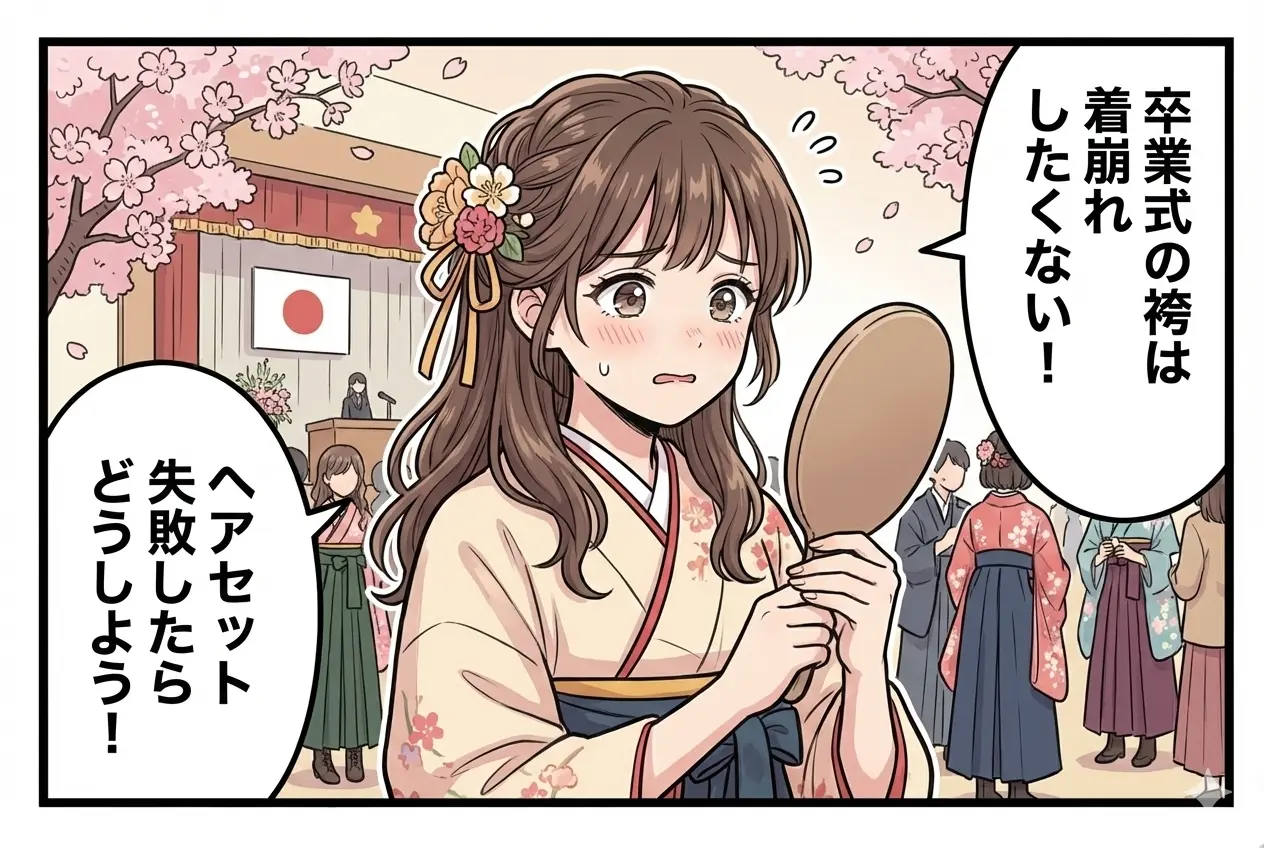 卒業式の袴着付け＆ヘアセットはプロに任せて正解｜写真映え×崩れにくさで一生の思い出に