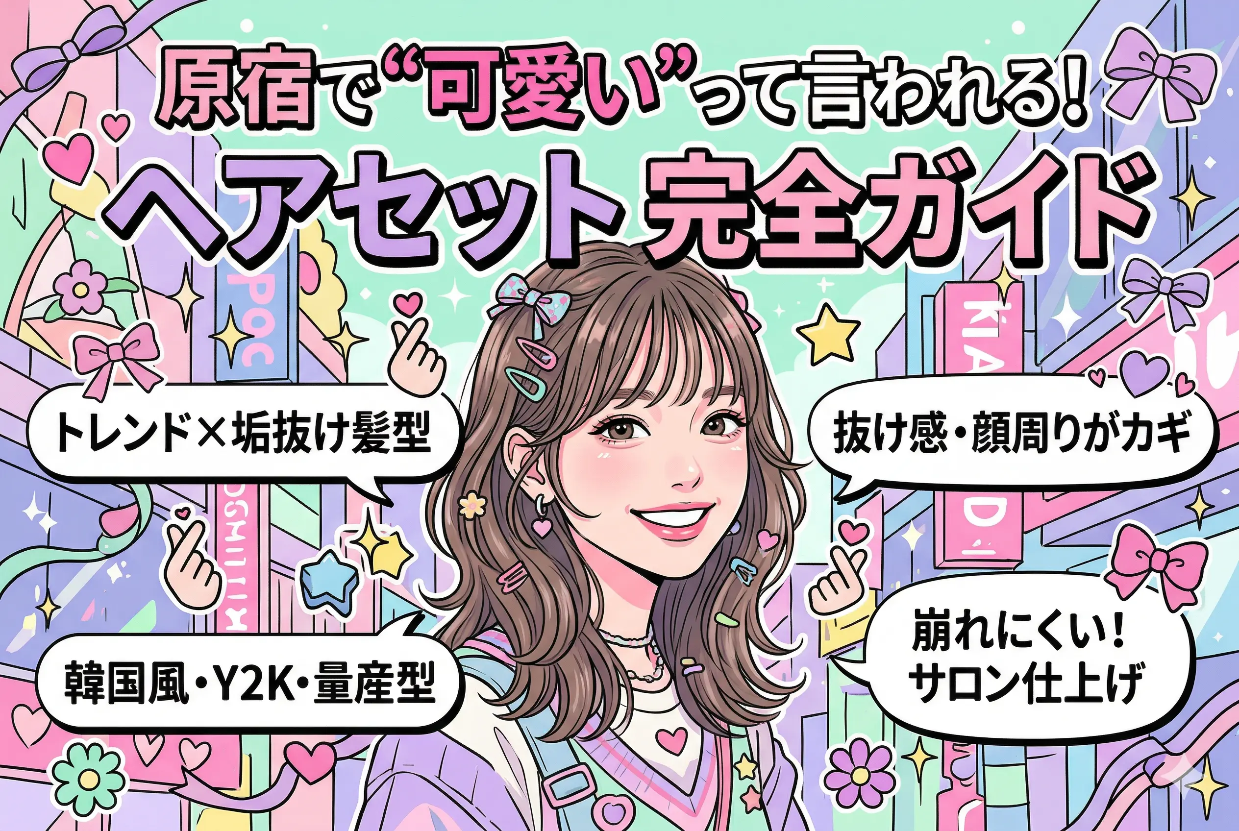 原宿で浮かないどころか“可愛い”って言われるヘアセット完全ガイド|ヘアアレンジ トレンド×垢抜け髪型の正解