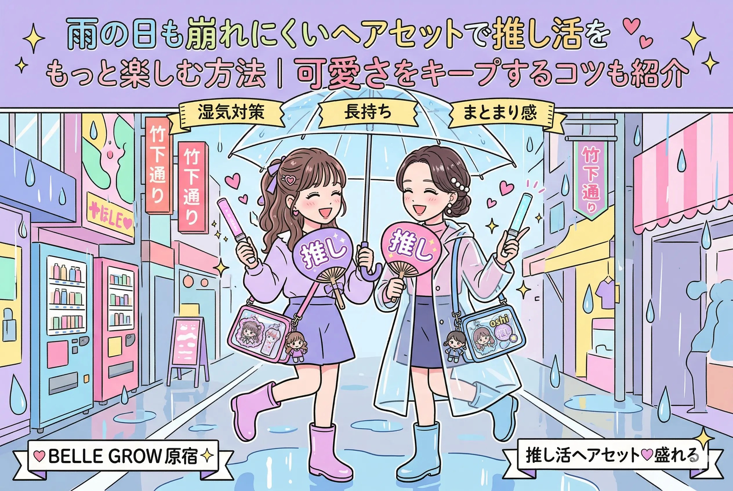 雨の日も崩れにくいヘアセットで推し活をもっと楽しむ方法|可愛さをキープするコツも紹介