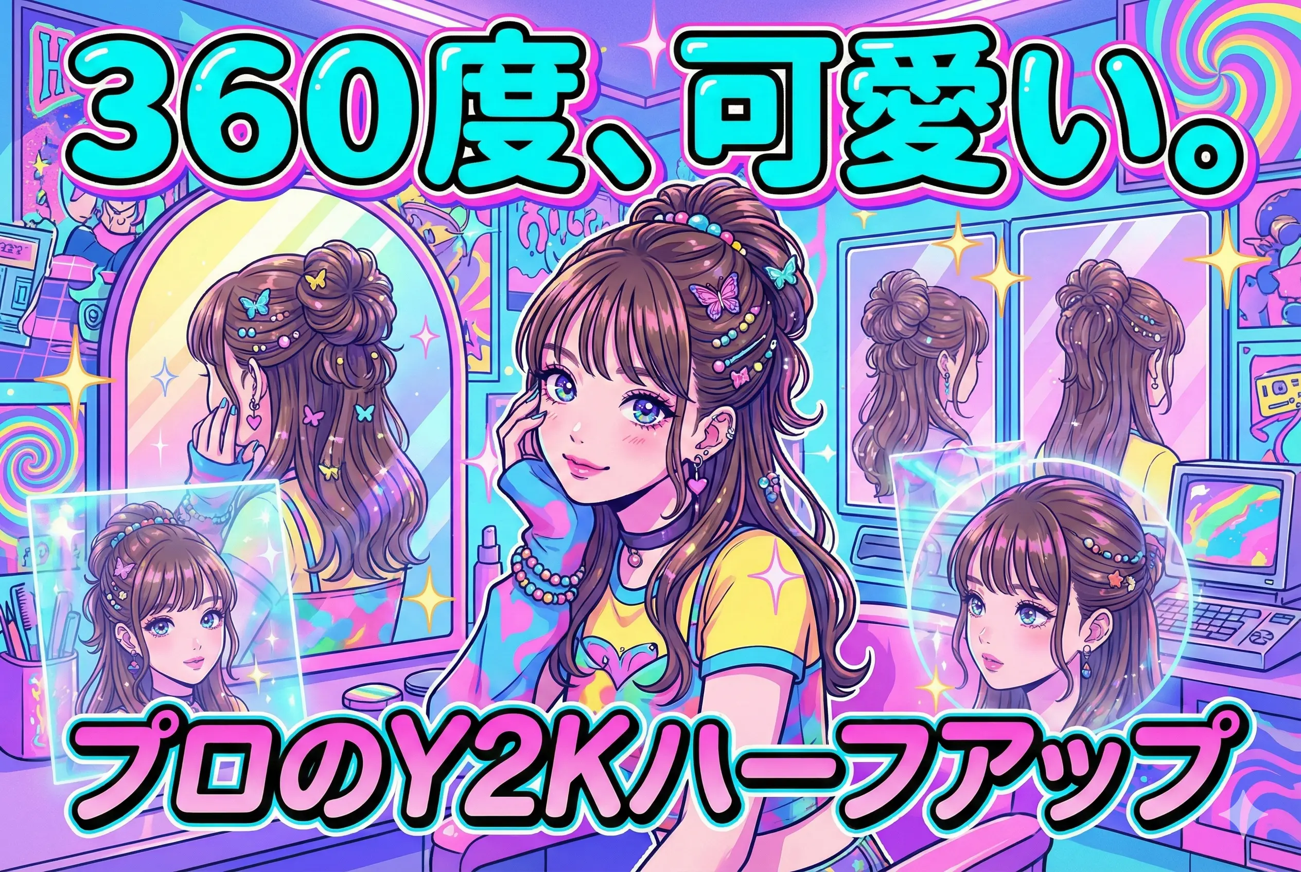 360度どこから見ても「あの子可愛い」。写真映えを極めたプロの「Y2Kハーフアップ」がすごすぎる！