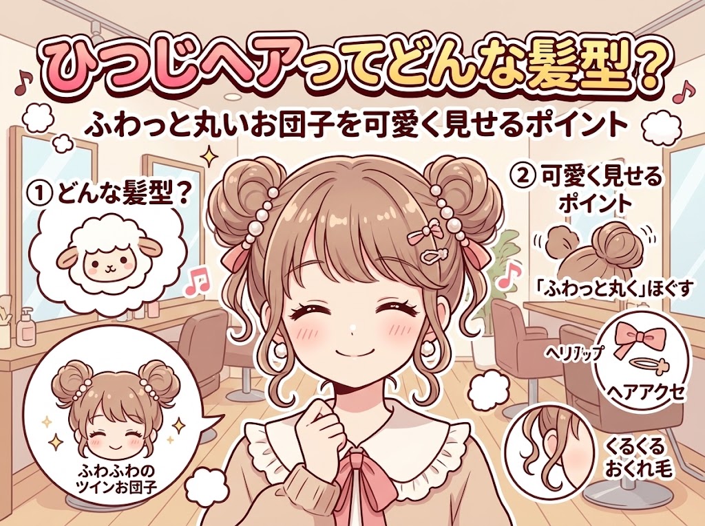 ひつじヘアってどんな髪型?ふわっと丸いお団子を可愛く見せるポイント