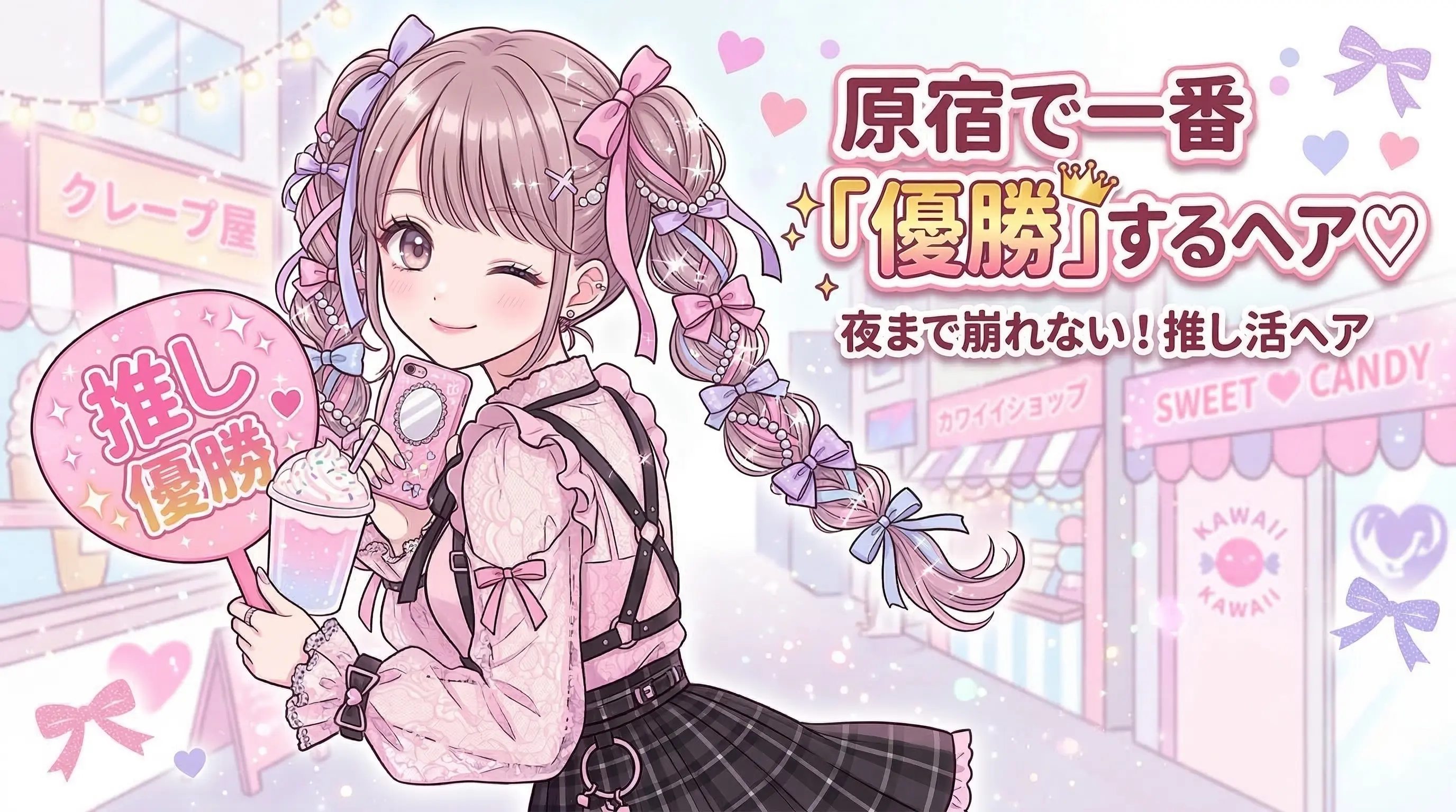 【原宿ぜんぶKAWAII LAB.】原宿で一番可愛い私に！崩れない推し色リボンのヘアアレンジ術