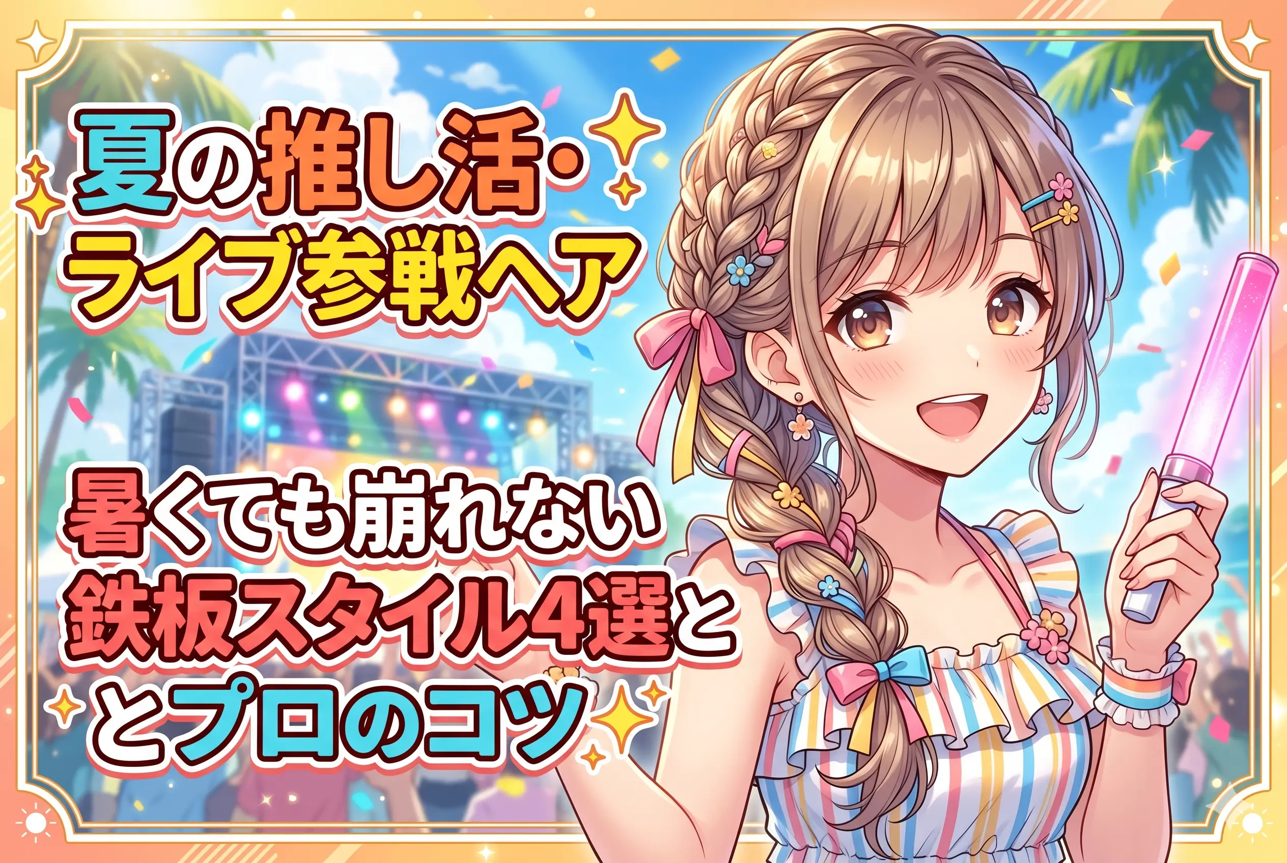 夏の推し活・ライブ参戦ヘア｜暑くても崩れない鉄板スタイル4選とプロのコツ